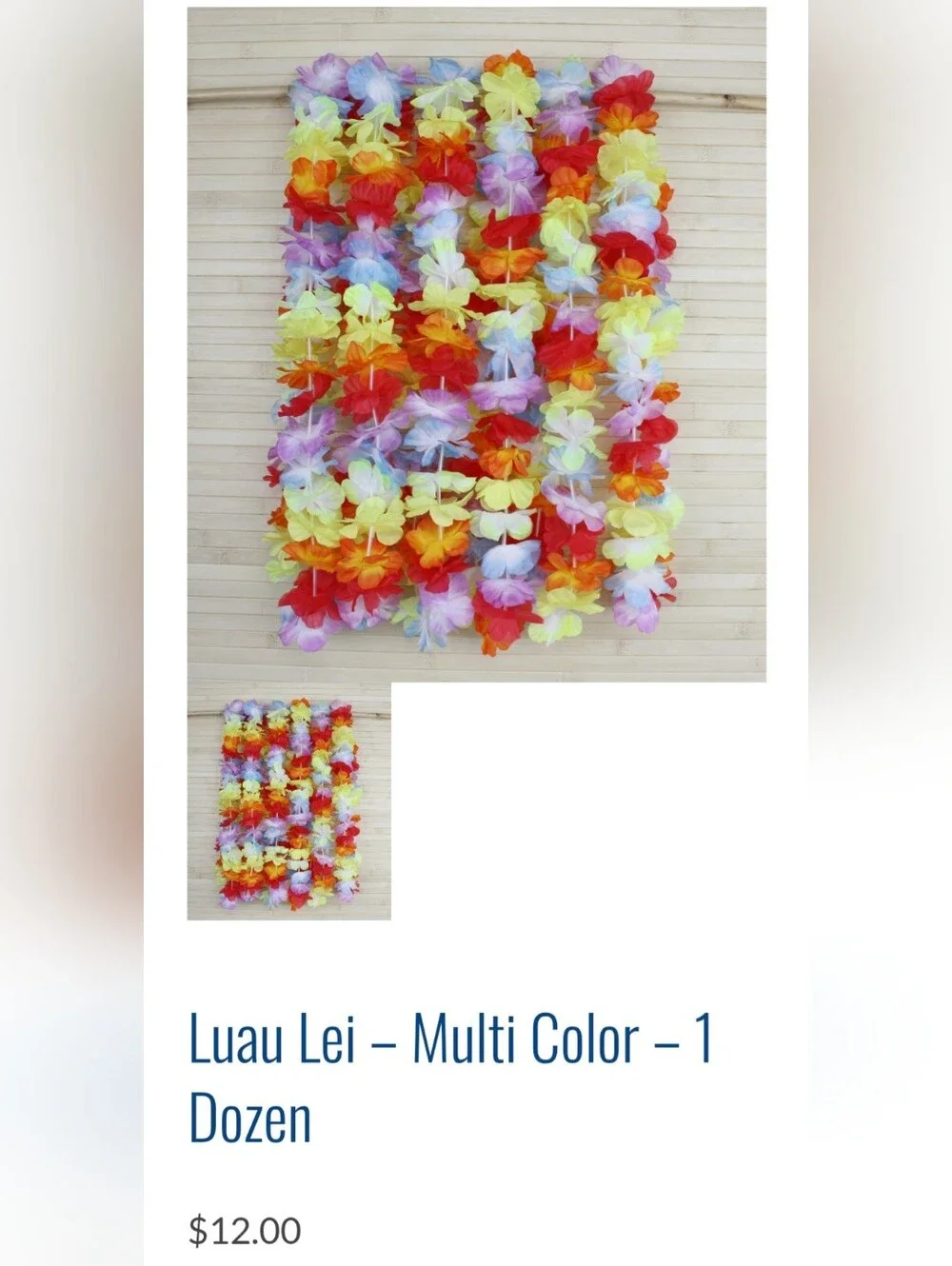 Colorful Hawaiian Flower Leis - Multicolor Party Necklaces